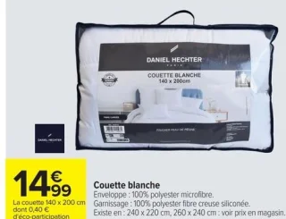 Couette blanche Daniel Hechter