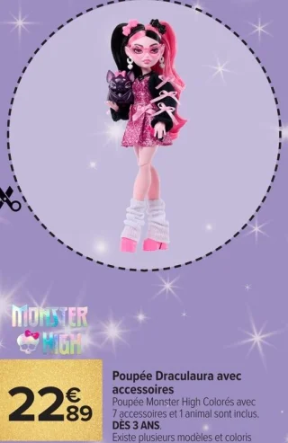 Monster High Poupée Draculaura avec accessoires