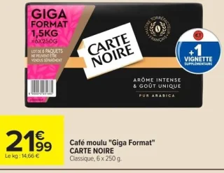 Café moulu "Giga Format" CARTE NOIRE Classique