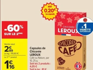 Capsules de Chicorée LEROUX Café ou Nature