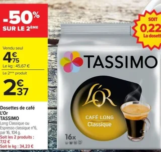 Dosettes de café L'Or TASSIMO Long Classique ou Espresso classique n°6