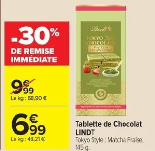 Tablette de chocolat LINDT Tokyo Style