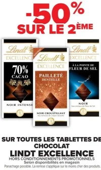 Tablettes de chocolat Lindt Excellence