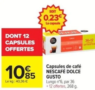 Capsules de café NESCAFÉ DOLCE GUSTO Lungo n°6