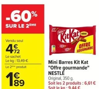 Mini Barres Kit Kat "Offre gourmande" NESTLE Original