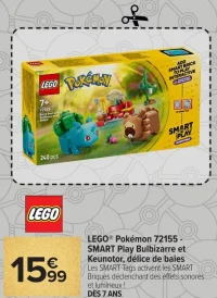 LEGO® Pokémon 72155 - SMART Play Bulbizarre et Keunotor, délice de baies