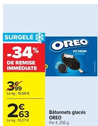 Bâtonnets glacés Oreo