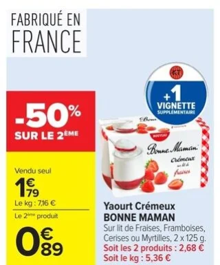 Yaourt Crémeux BONNE MAMAN