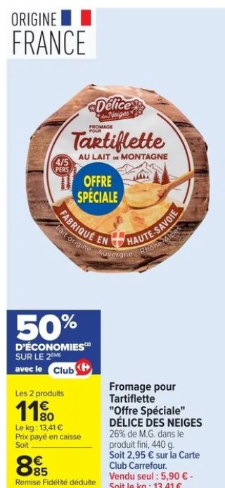 Fromage pour Tartiflette DÉLICE DES NEIGES