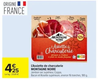 L'Assiette de charcuterie MONTAGNE NOIRE