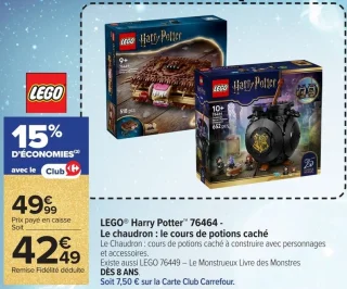 LEGO® Harry Potter™ 76464 - Le chaudron : le cours de potions cach  ou Le Monstrueux Livre des Monstres