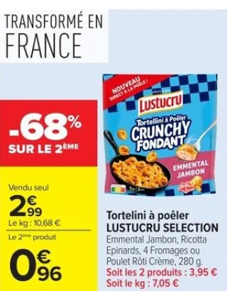Tortellini à poêler LUSTUCRU SELECTION