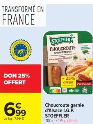 Choucroute garnie d'Alsace I.G.P. STOEFFLER