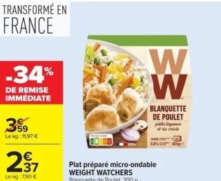 Plat préparé micro-ondable Blanquette de Poulet WEIGHT WATCHERS