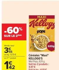 Céréales "Maxi" KELLOGG'S Miel Pops