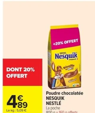 Poudre chocolatée Nesquik NESTLÉ