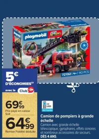 Playmobil Camion de pompiers à grande échelle