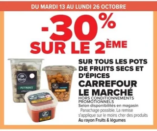Pots de fruits secs et d'épices Carrefour Le Marché