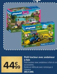 Playmobil Country / Horses Petit tracteur avec andaineur à foin