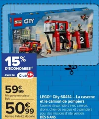 LEGO® City 60414 – La caserne et le camion de pompiers