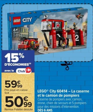 LEGO® City 60414 – La caserne et le camion de pompiers