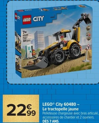 LEGO® City 60480 – Le tractopelle jaune