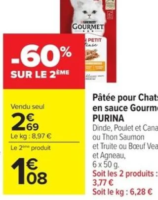 Pâtée pour Chats en sauce Gourmet PURINA