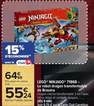 LEGO® NINJAGO® 71868 – Le robot dragon transformable de Braséra