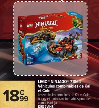LEGO® NINJAGO® 71864 – Véhicules combinables de Kai et Cole