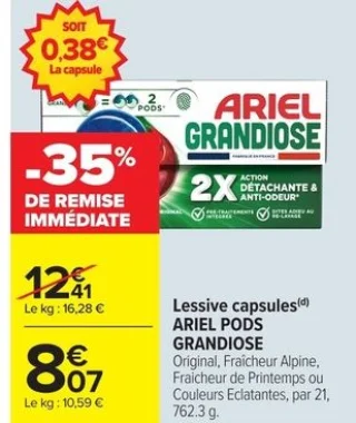 Lessive capsules Ariel Pods Grandiose