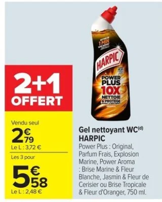 Gel nettoyant WC Harpic Power Plus
