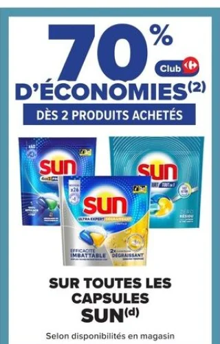 Capsules lave-vaisselle Sun
