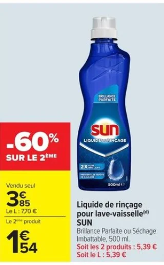 Liquide de rinçage pour lave-vaisselle Sun Brillance Parfaite