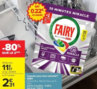 Capsules pour lave-vaisselle Fairy Platinium Plus