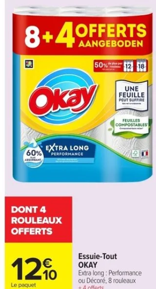 Essuie-Tout OKAY Extra long : Performance ou Décoré