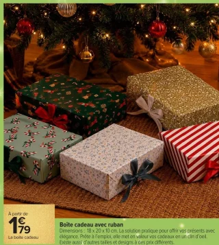 Boîte cadeau avec ruban