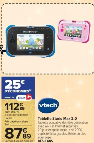 Tablette Storio Max 2.0 Vtech
