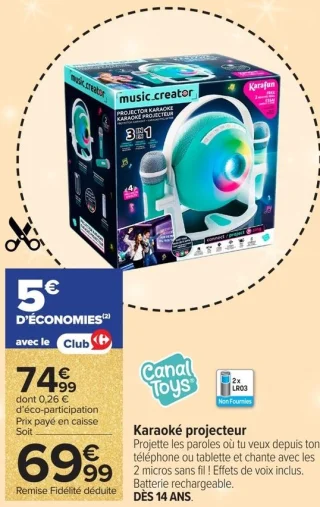 Karaoké projecteur Canal Toys