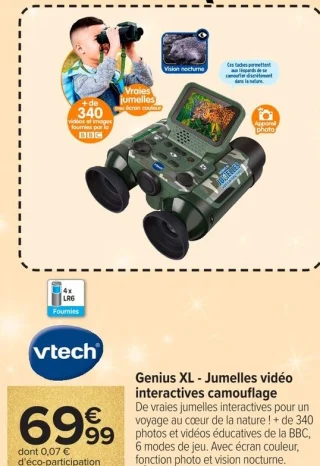 vtech Genius XL - Jumelles vidéo interactives camouflage