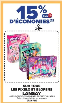 Sur tous les Pixelo et Blopens Lansay