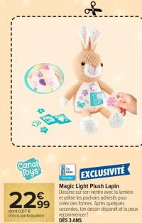 Canal Toys Magic Light Plush Lapin