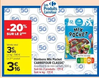 Bonbons Mix Pocket CARREFOUR CLASSIC'