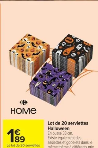 Lot de 20 serviettes Halloween
