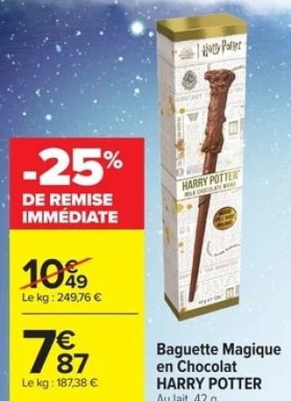Baguette Magique en Chocolat HARRY POTTER Au lait