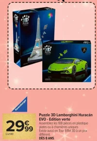 Puzzle 3D Lamborghini Huracán EVO - Edition verte Ravensburger