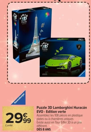 Puzzle 3D Lamborghini Huracán EVO - Edition verte Ravensburger