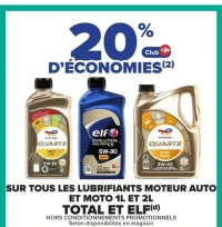 Lubrifiants moteur auto et moto 1L et 2L Total et Elf
