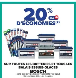 Batteries et balais essuie-glaces Bosch