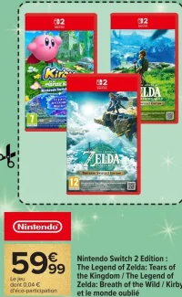 Nintendo Switch 2 Edition : The Legend of Zelda: Tears of the Kingdom / The Legend of Zelda: Breath of the Wild / Kirby et le monde oublié