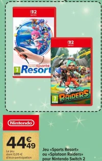 Jeu «Sports Resort» ou «Splatoon Raiders» pour Nintendo Switch 2